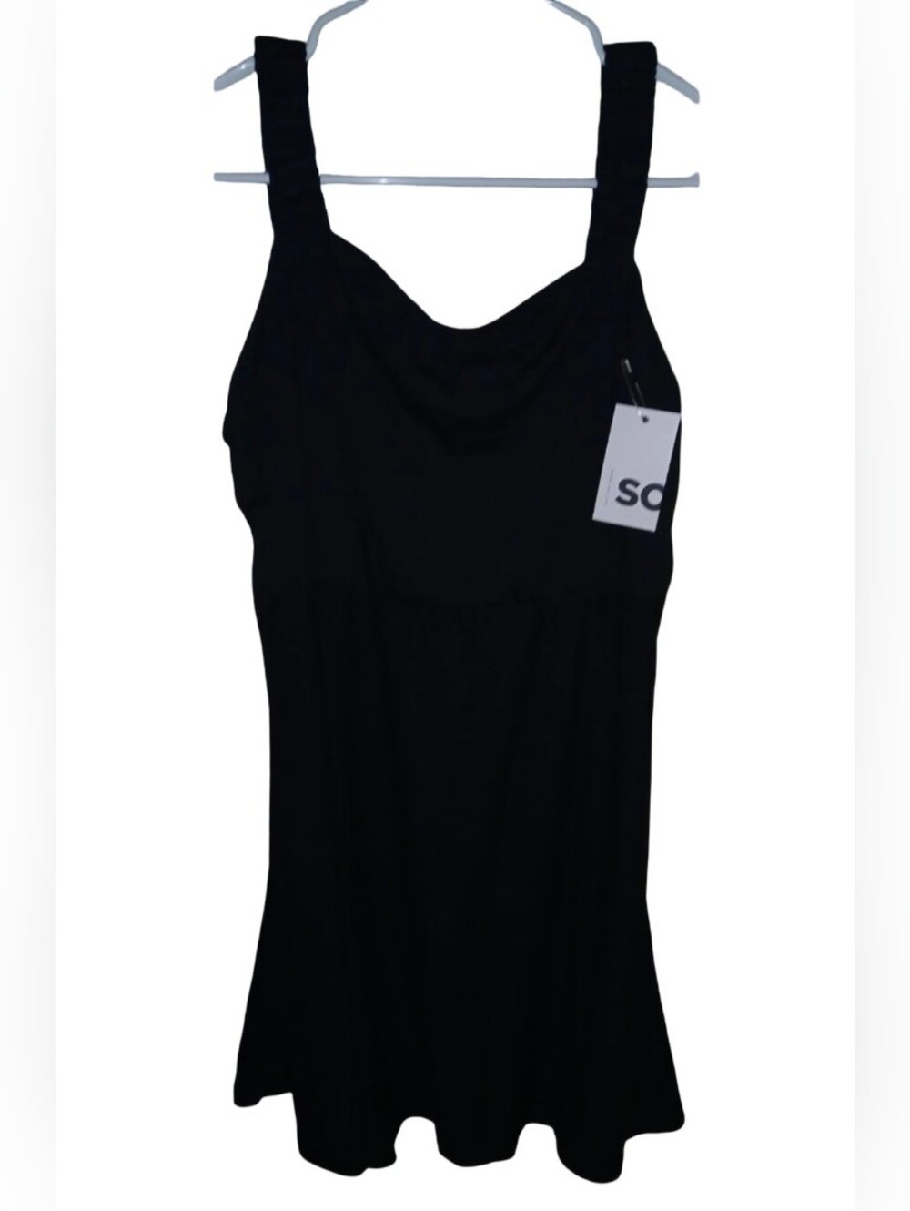 Clothes: Bungee Strapped Skater Dress Black (X-LARGE)
